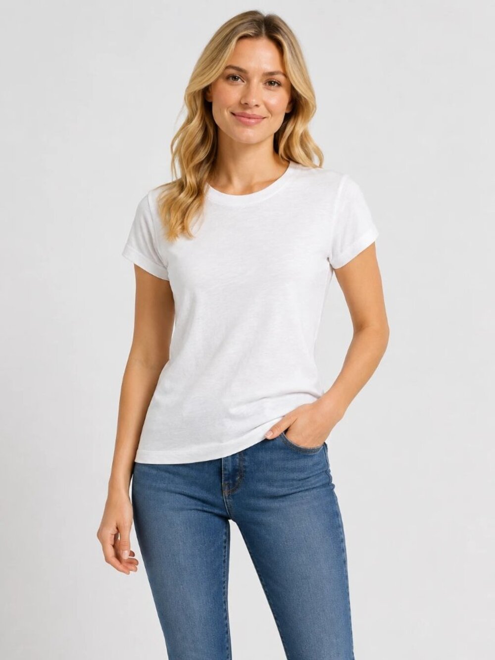 Quince Women's Organic Cotton White Short Sleeve Slub Crewneck Tee Size M-NWT